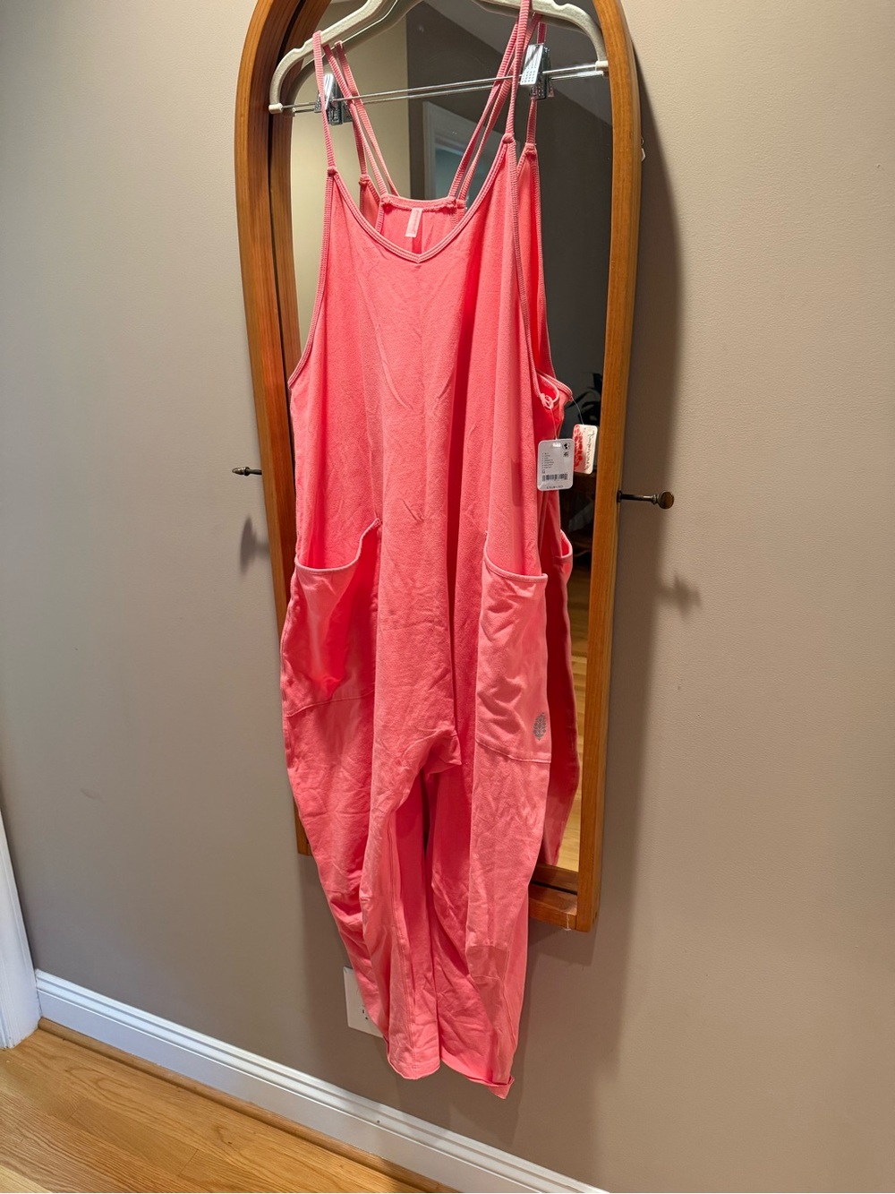 Free People Movement Tulip Pink hot shot Jumpsuit- NWT